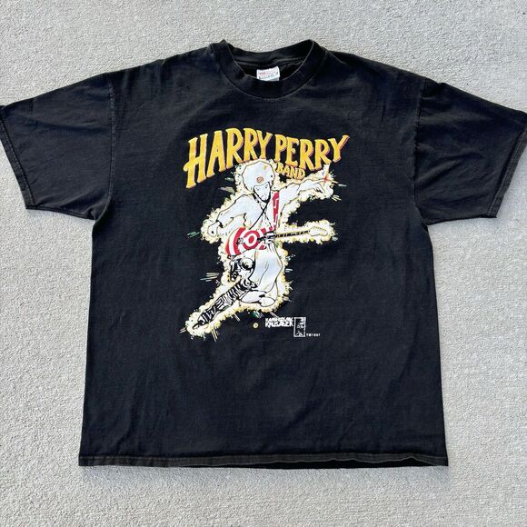 Vintage HARRY PERRY BAND Adult XL T-Shirt Venice Beach The Legend Loved 1997 Vtg - Picture 1 of 10